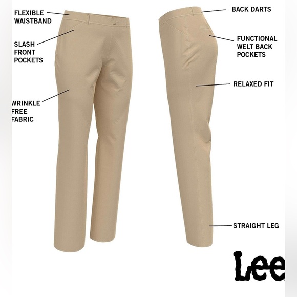 Lee Relaxed Fit Wrinkle Free Straight Leg Pants - Picture 4 of 8